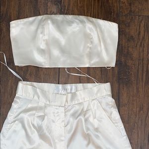 meshki white silk set